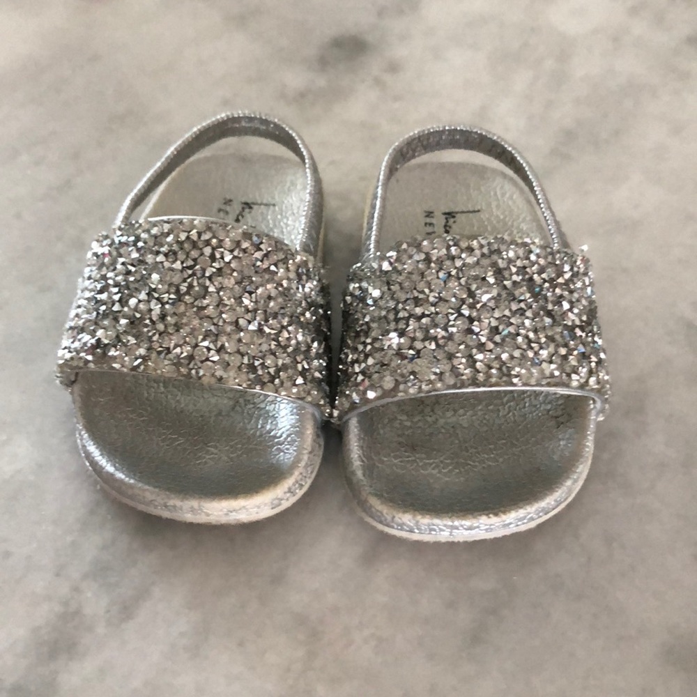Nicole Miller sequined slides